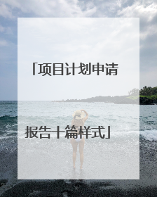 项目计划申请报告十篇样式