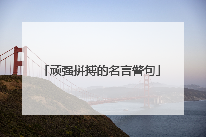 顽强拼搏的名言警句