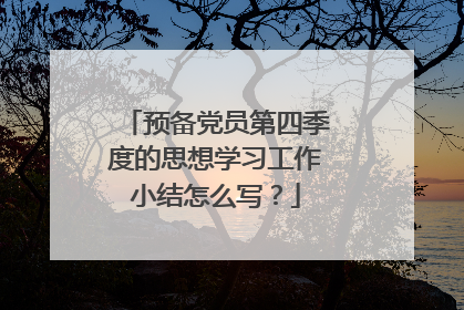 预备党员第四季度的思想学习工作小结怎么写?