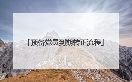 预备党员到期转正流程