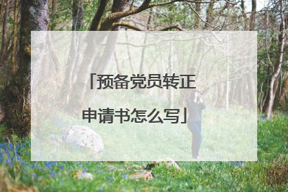 预备党员转正申请书怎么写