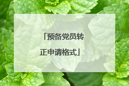 预备党员转正申请格式