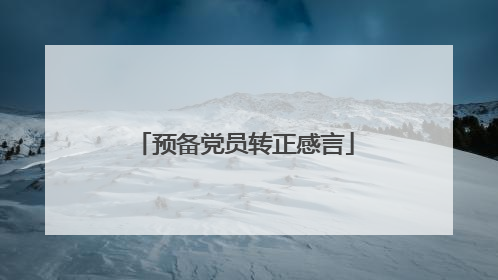 预备党员转正感言