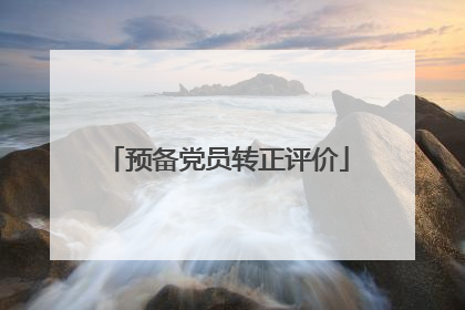 预备党员转正评价