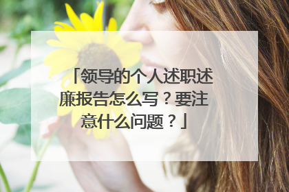 领导的个人述职述廉报告怎么写?要注意什么问题?