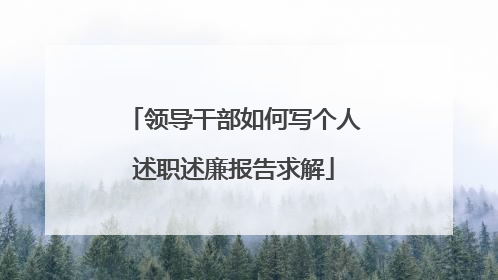 领导干部如何写个人述职述廉报告求解