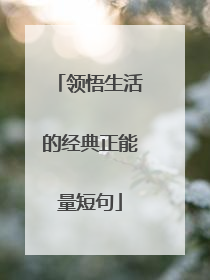 领悟生活的经典正能量短句