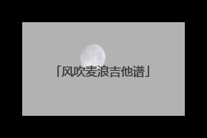 风吹麦浪吉他谱