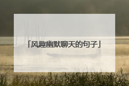 风趣幽默聊天的句子