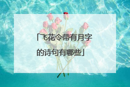 飞花令带有月字的诗句有哪些