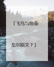 飞鸟与鱼泰戈尔原文？