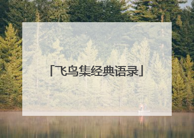 飞鸟集经典语录