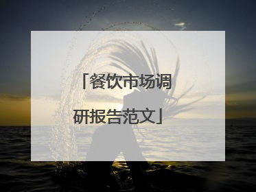 餐饮市场调研报告范文
