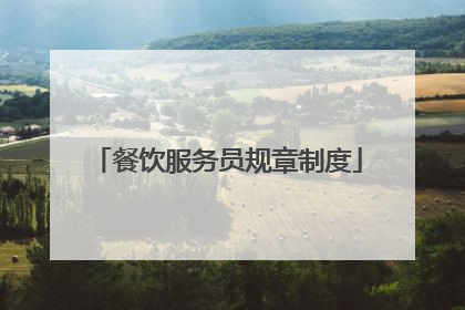 餐饮服务员规章制度