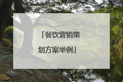 餐饮营销策划方案举例