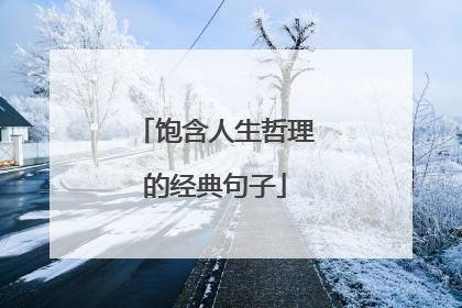 饱含人生哲理的经典句子