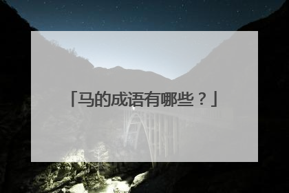 马的成语有哪些?