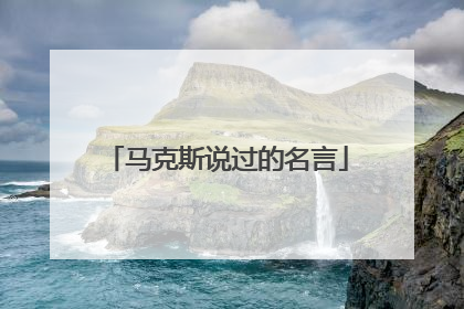 马克斯说过的名言