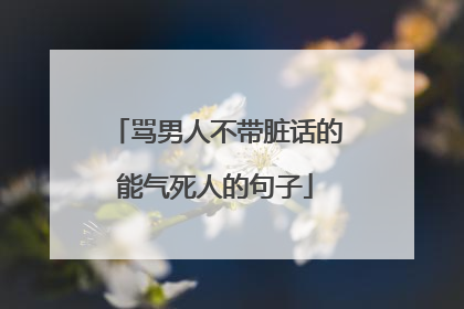 骂男人不带脏话的能气死人的句子
