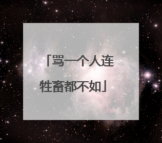 骂一个人连牲畜都不如