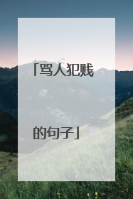 骂人犯贱的句子