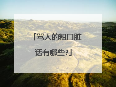 骂人的粗口脏话有哪些?