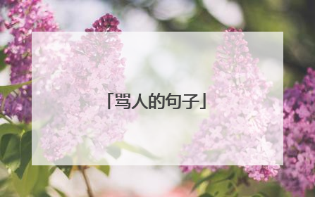 骂人的句子