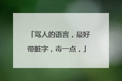 骂人的语言,最好带脏字,毒一点,