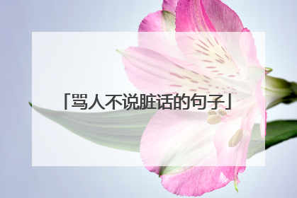 骂人不说脏话的句子