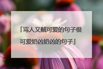 骂人又贼可爱的句子很可爱奶凶奶凶的句子