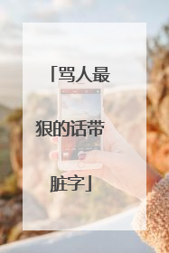 骂人最狠的话带脏字