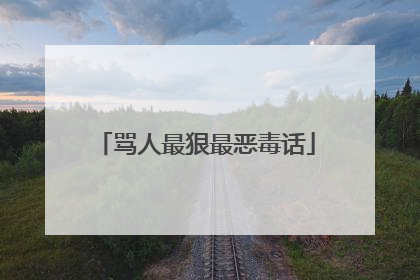 骂人最狠最恶毒话
