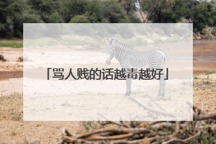 骂人贱的话越毒越好
