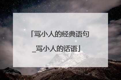 骂小人的经典语句_骂小人的话语