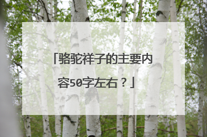 骆驼祥子的主要内容50字左右？