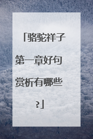 骆驼祥子第一章好句赏析有哪些?