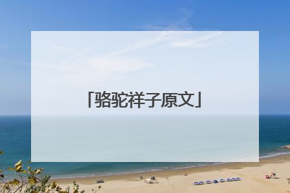骆驼祥子原文
