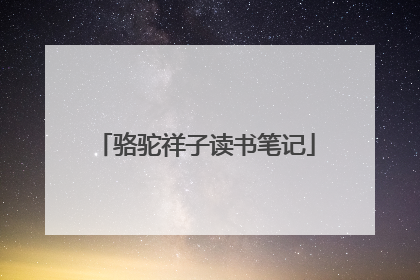 骆驼祥子读书笔记