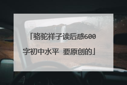 骆驼祥子读后感600字初中水平 要原创的