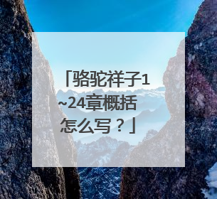 骆驼祥子1~24章概括怎么写？
