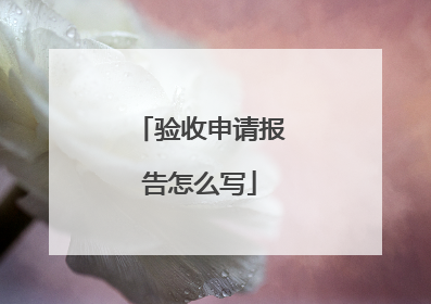 验收申请报告怎么写