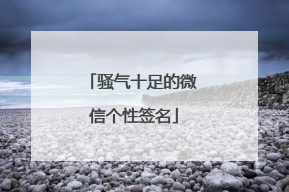 骚气十足的微信个性签名