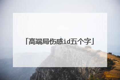 高端局伤感id五个字