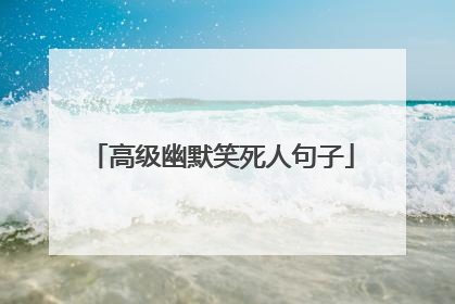 高级幽默笑死人句子