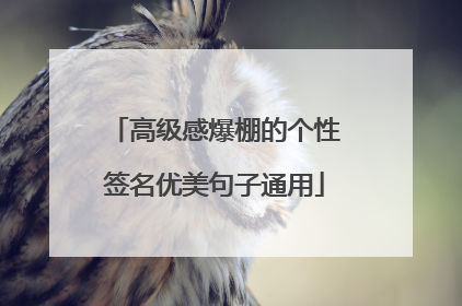 高级感爆棚的个性签名优美句子通用