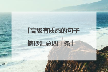 高级有质感的句子摘抄汇总四十条