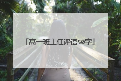 高一班主任评语50字