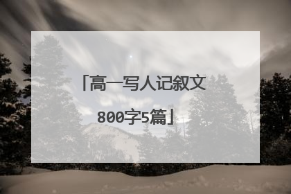 高一写人记叙文800字5篇