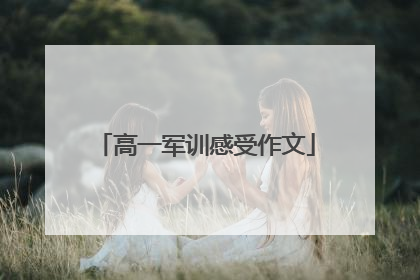 高一军训感受作文