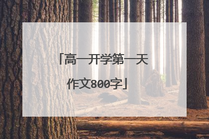 高一开学第一天作文800字